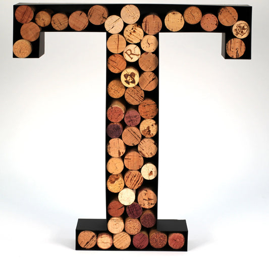 Wine cork holder makes for great wine accessories perfect monogrammed gifts for women to store wine corks. wine decor or wine cork holder decor will brighten up kitchen! (letter t)