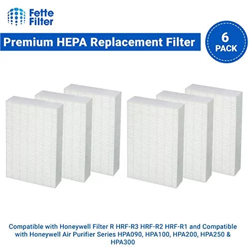 True hepa replacement filter pack compatible with honeywell filter r hrf-r3 hrf-r2 hrf-r1 (pack of 6)