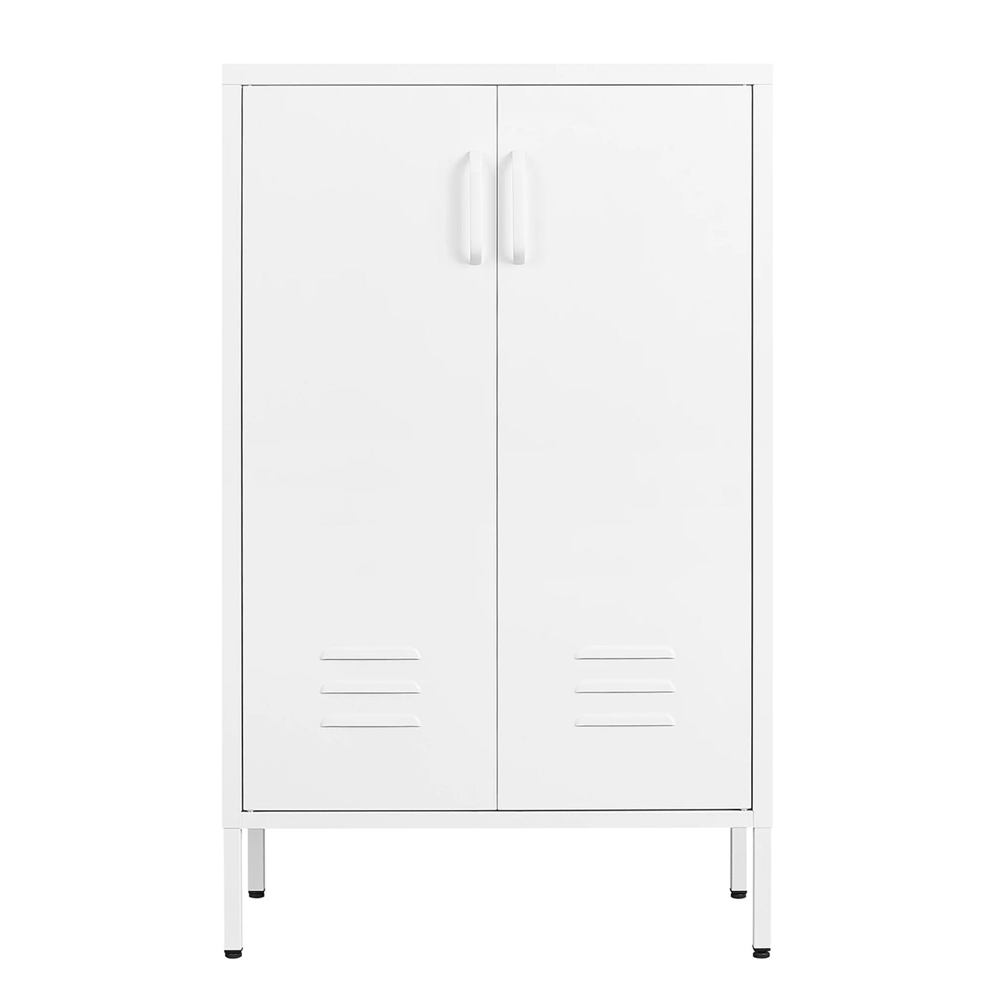 Steel storage cabinets, 2 door miscellaneous storage cabinet, garage tool storage cabinet, white