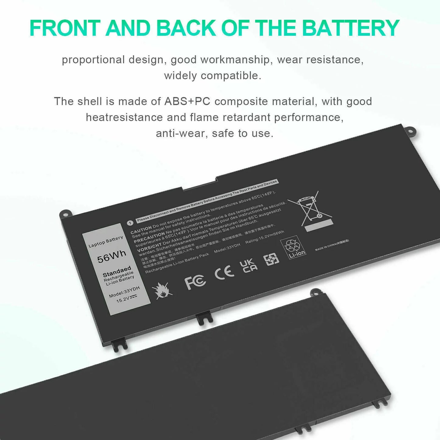 33ydh laptop battery for dell latitude 3380 3590 3580 3480 3490 w7nkd p30e001 us