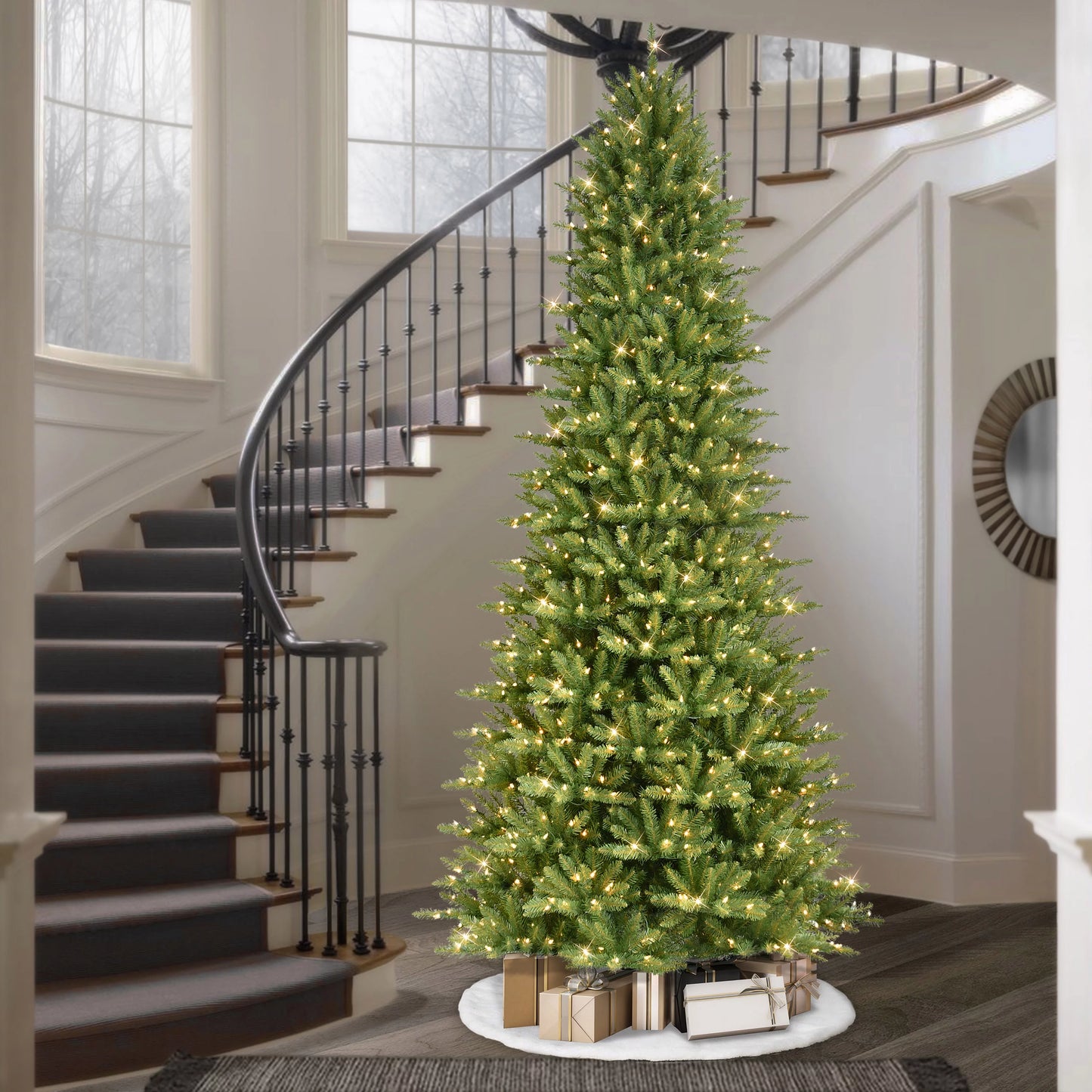 9 ft. pre-lit slim fraser fir artificial christmas tree 800 ul listed clear lights