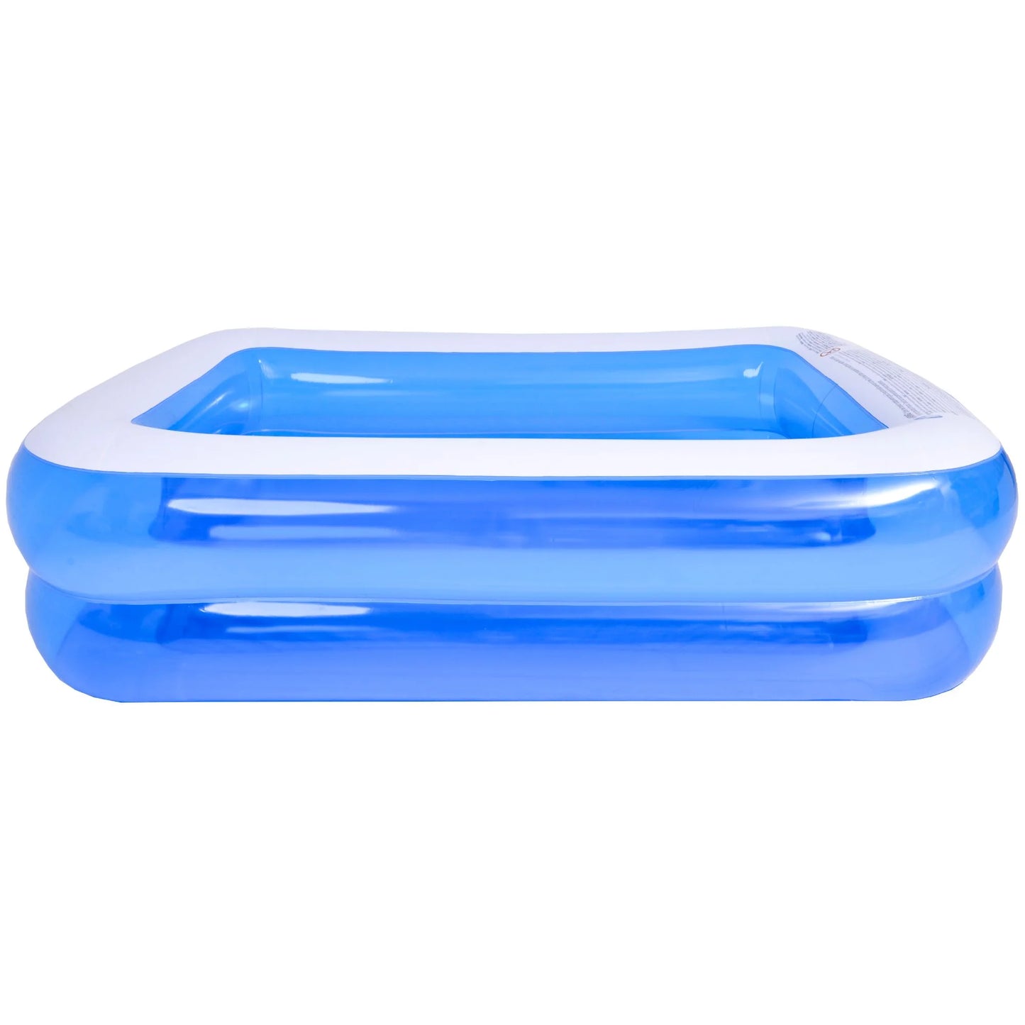 6.5' blue and white inflatable rectangular swimming pool