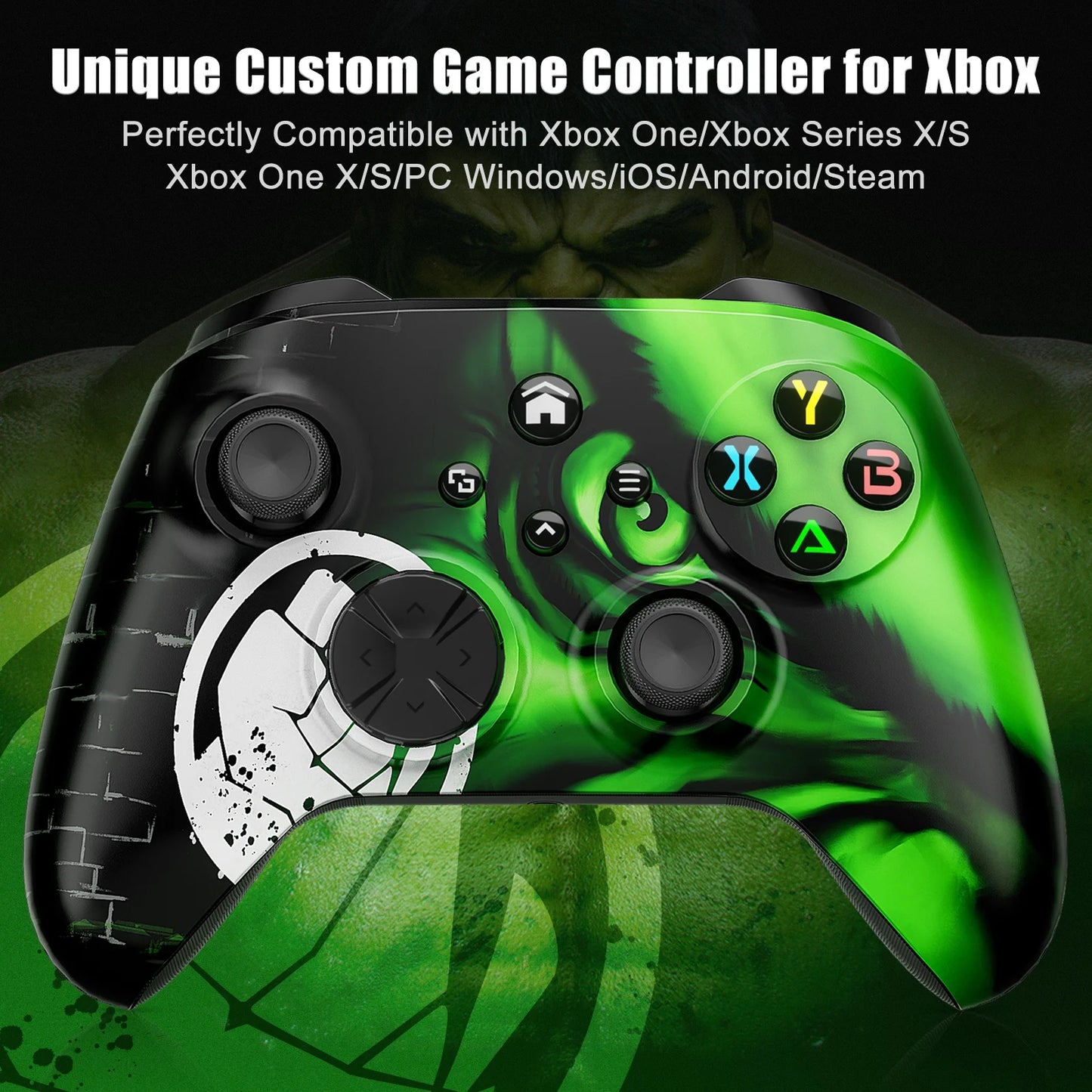 Bonadget xbox one wireless controller, compatible with xbox one/xbox one s/x/xbox series x/s/android/ios/pc gamepad remote with wifi/macro function/turbo/3.5mm audio jack(need to upgrade)