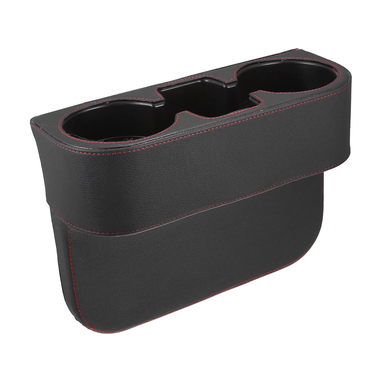 Car seat gap filler multi-function cup holder car seat organizer console side pocket storage box black red