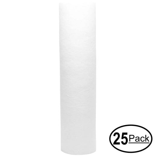 25-pack replacement for us water systems 200-ro-di polypropylene sediment filter - universal 10-inch 5-micron cartridge for us water 50 to 150 gpd ro-di system - denali pure brand