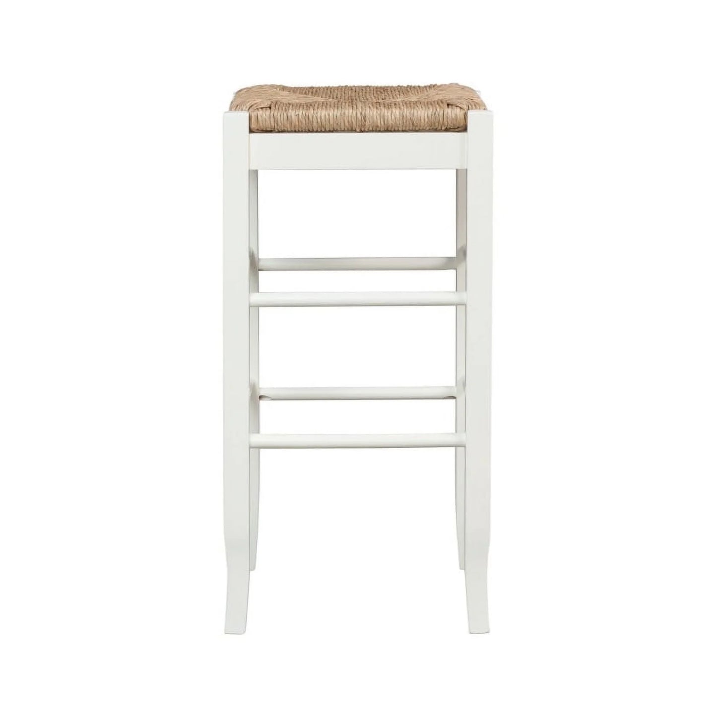 29" sq rush stool, white