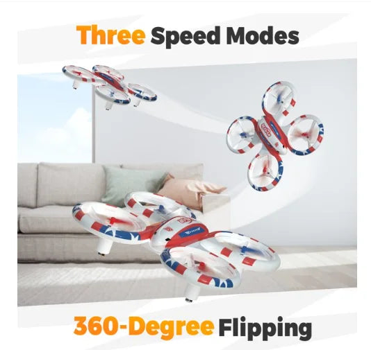 Refurbished bezgar hq051 drones for kids, kids drone stunt drone mini drone for boys, indoor 2.4ghz rc glow up stunt drone, white