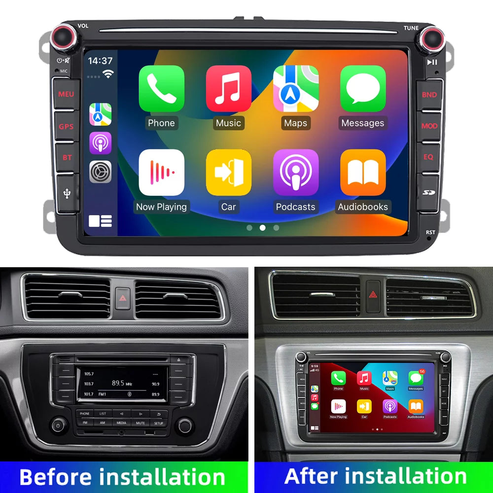 8" car stereo radio player for vw volkswagen jetta golf 5 6 passat apple carplay