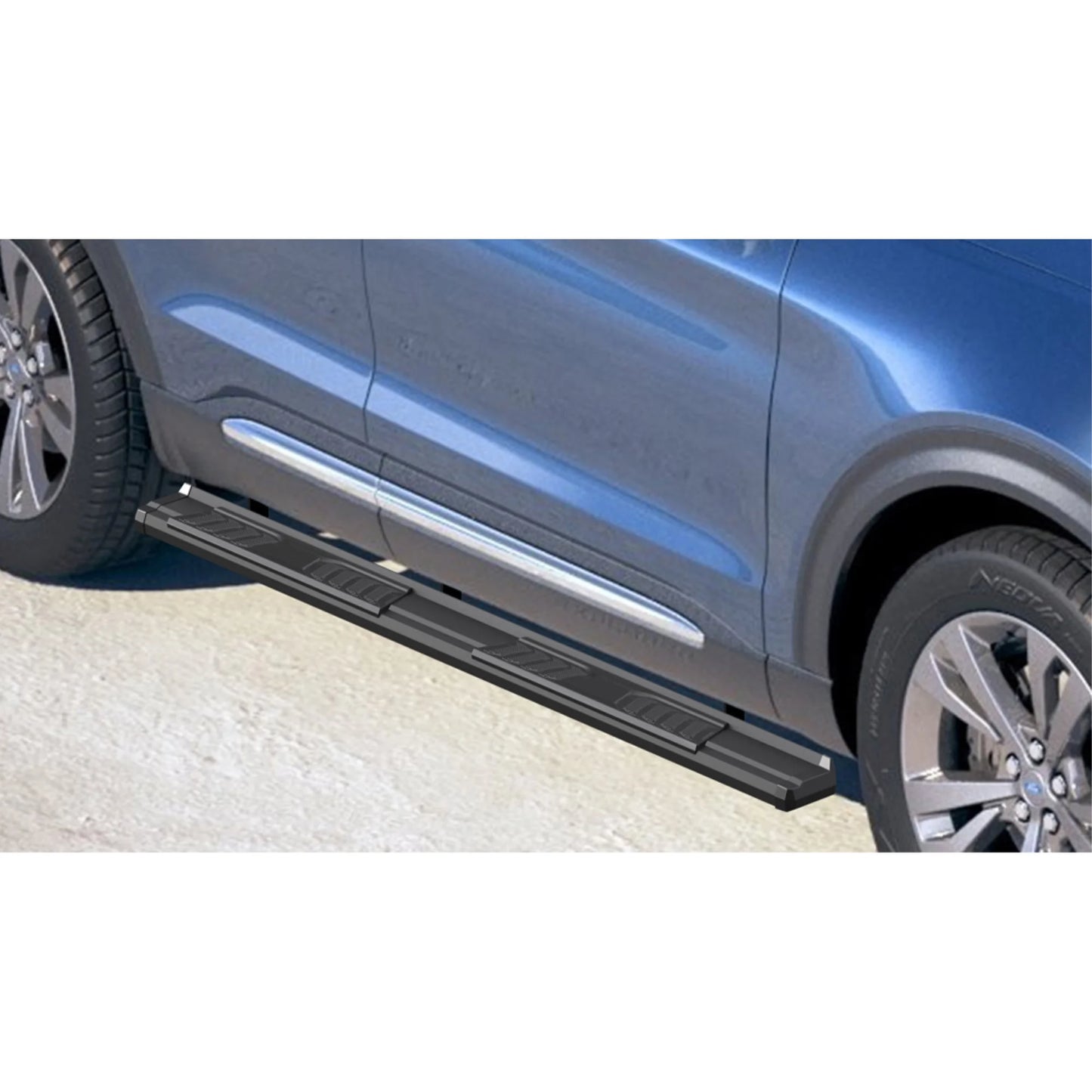 2020-2022 ford explorer 4-door suv carbon steel + pe step area black finish oe style side step running board-s series