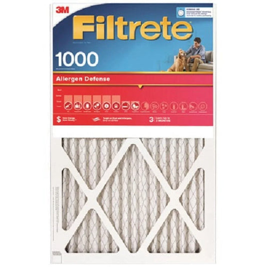 3m al15-4 25" x 25" x 1" red mpr 1000 filtrete 3 month disposable pleated air filter - quantity of 4