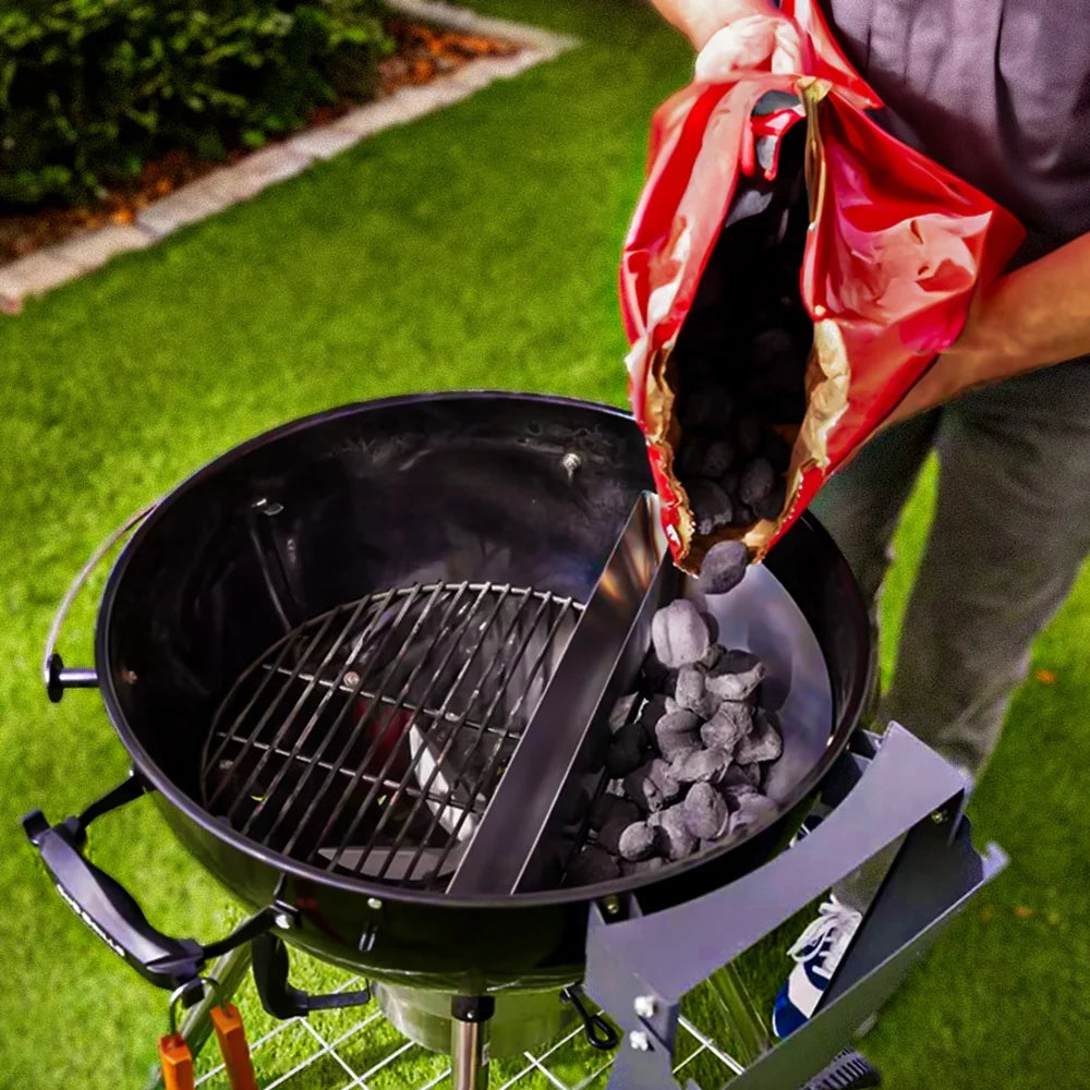 Slow 'n sear charcoal kettle grill 22 in by sns grills