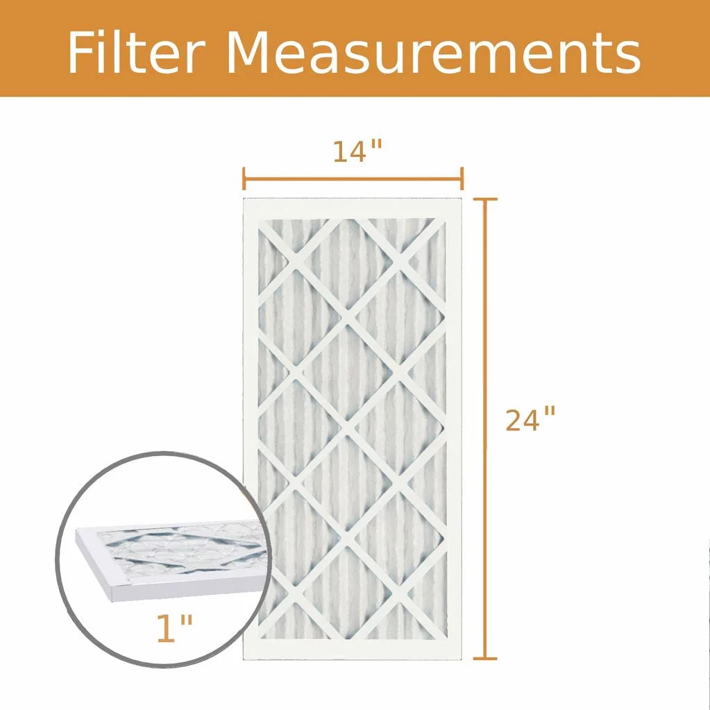 14x24x1 key pleat purolator air filter - merv 8 (6 pack)