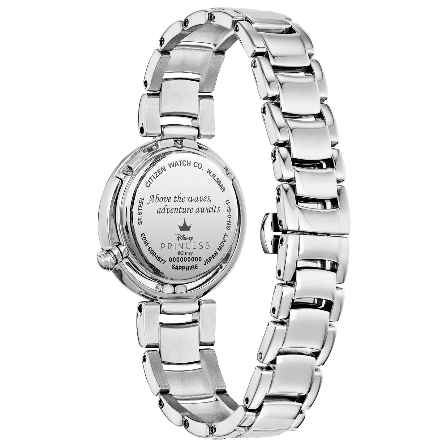 Citizen women's eco-drive disney ariel diamond and crystal accent watch with mother-of-pearl dial - em0820-56n