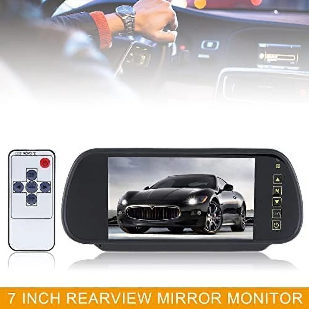 Bileeko 7 inch 16:9 2-channel video input car rgb digital display rear view vcr monitor with touch button