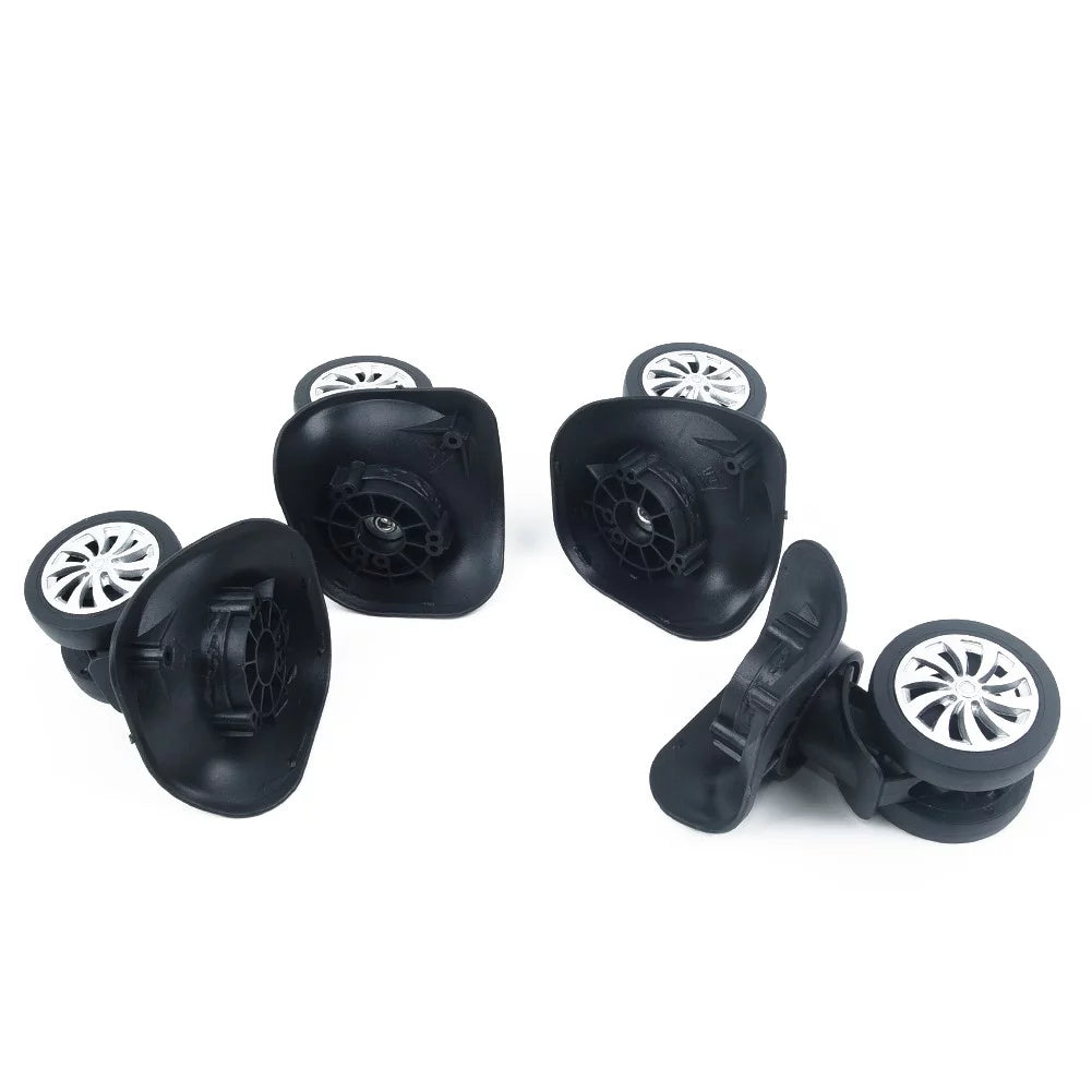 Replacement luggage suitcase wheels,4*2.55inch,4pcs/set,swivel universal wheel black,plastic,dual roller wheels