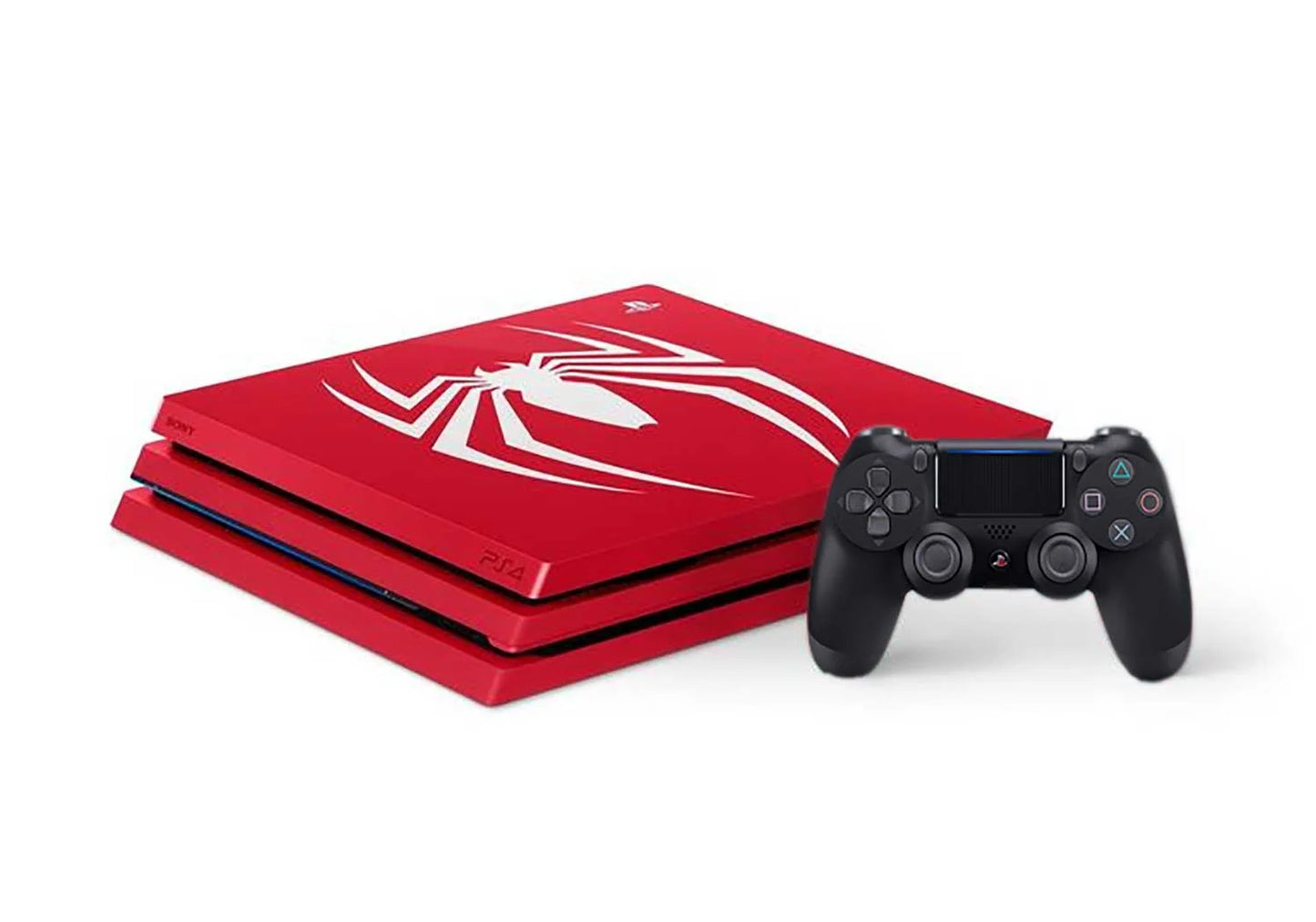 Sony playstation 4 pro 1tb gaming console spider-man limited edition with hdmi cable + 2 controller bolt axtion bundle like new