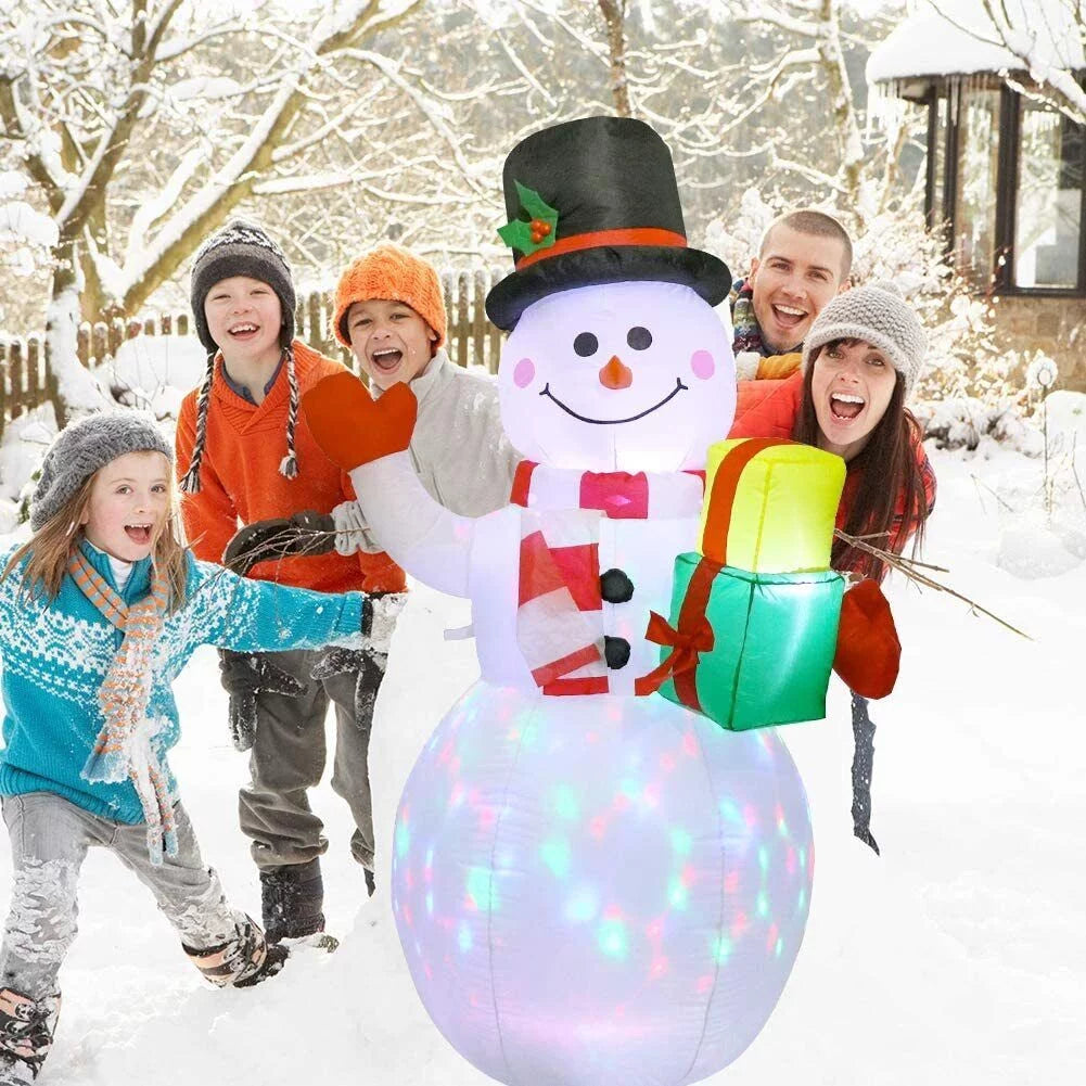 5ft inflatable snowman airblown christmas decor yard decoration led lights for xmas home garden family prop lawn holiday party outdoor decor