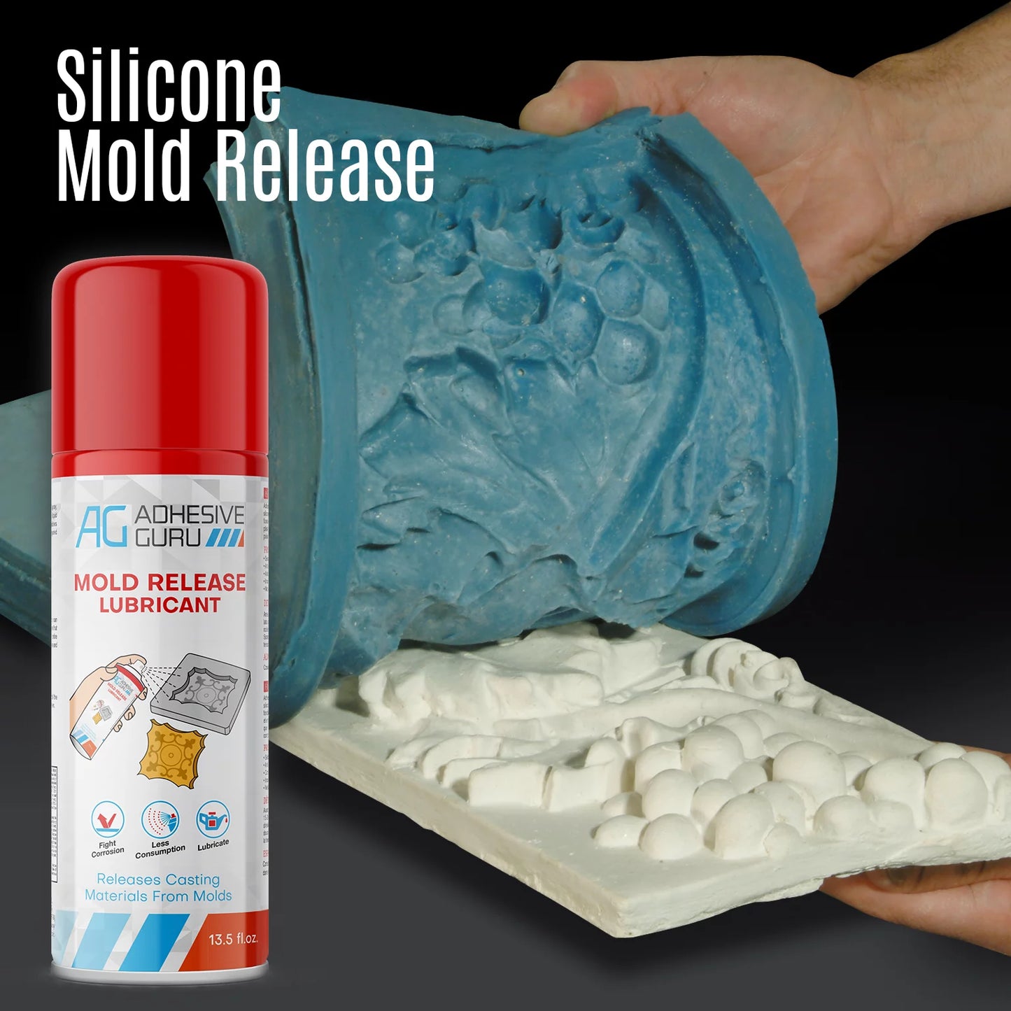 Adhesive guru silicone mold release spray for epoxy resin (2 x 13.5 fl oz) 2 pack