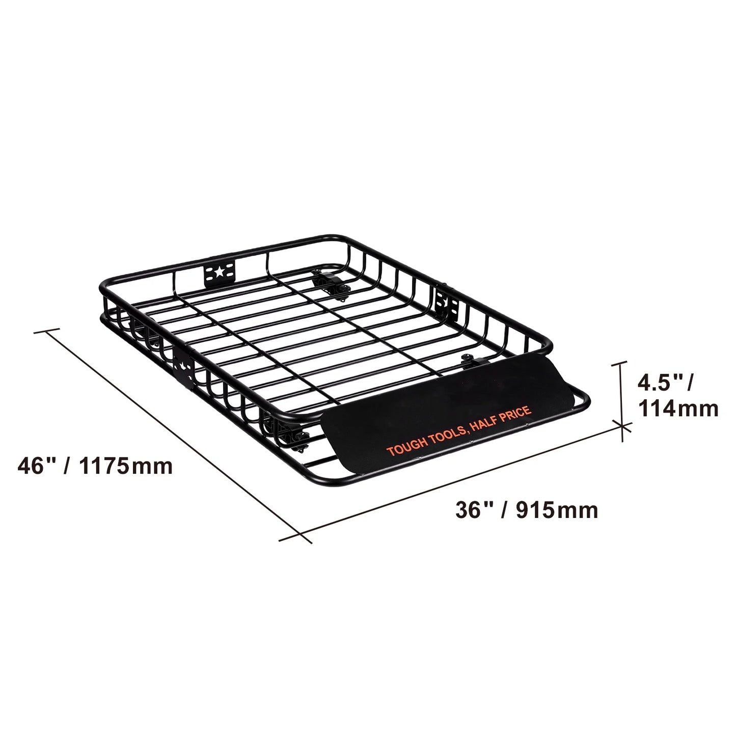 Bentism roof rack cargo basket 200 lbs capacity 46"x36"x4.5" heavy duty car top holder for suv truck