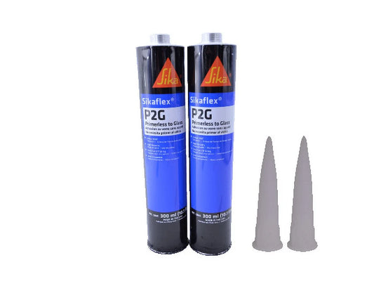 Auto glass urethane adhesive sealant primerless to glass 2 tubes sika p2g