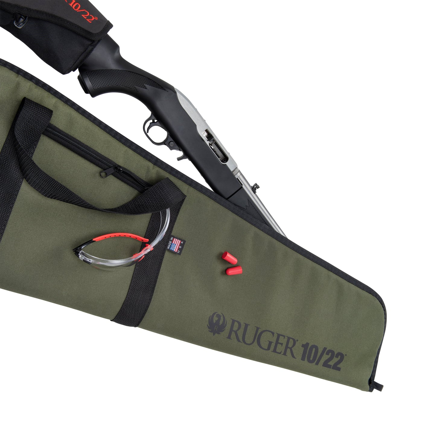 Ruger 10/22 gun case, 41 in x 10.5 in, olive