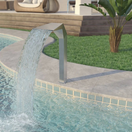 Dcenta pool fountain stainless steel waterfall garden patio  swimming pool fountain silver (19.7"x11.8"x35.4 cl-us_43709uscldl"