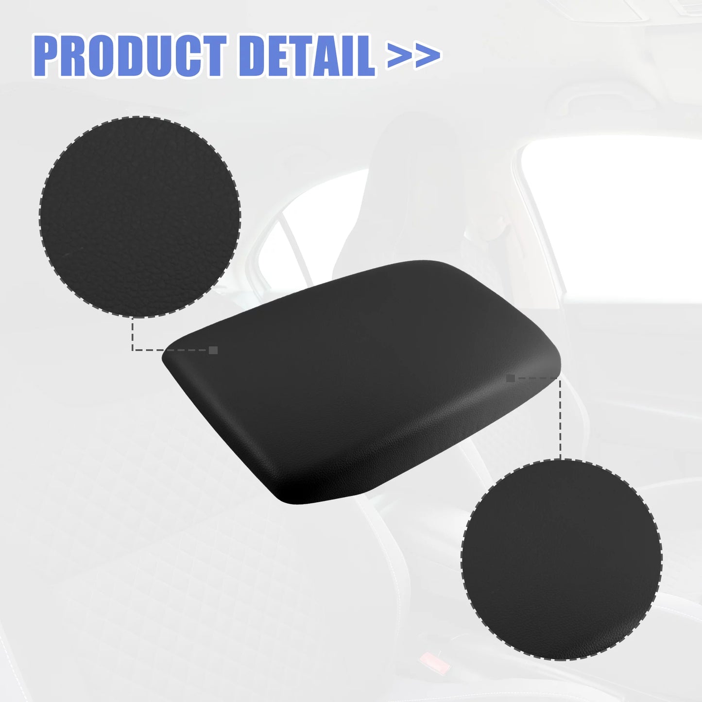 Car center console armrest seat box cover protector for toyota highlander 2009-2014 faux leather black