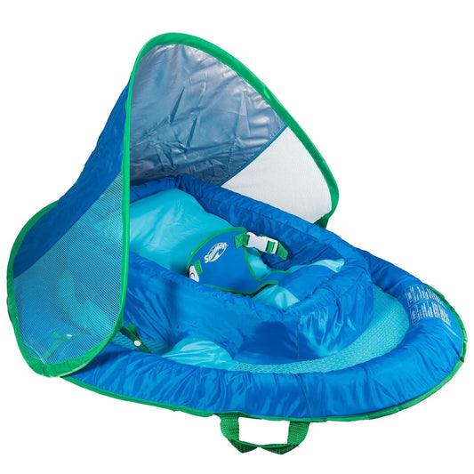 Swimways inflatable infant baby spring swimming pool float with canopy, blue