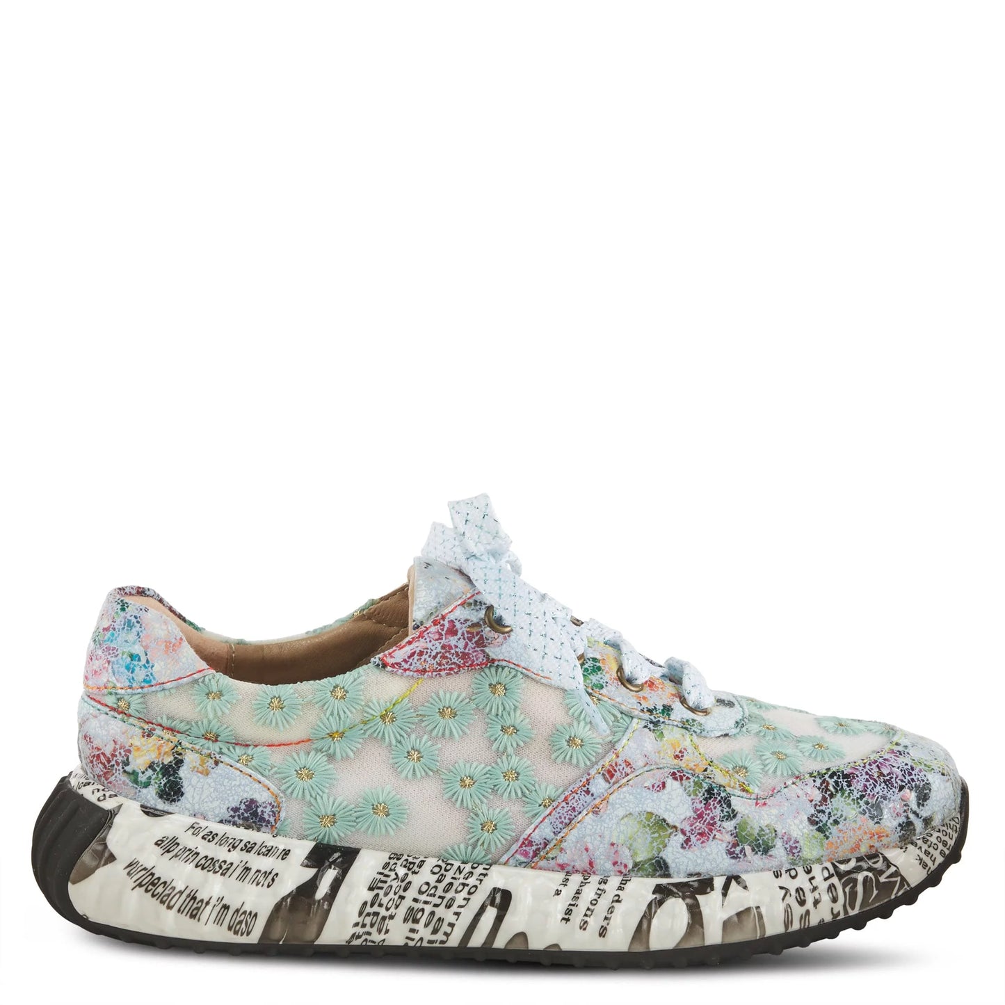 Spring step l'artiste women's daisymae fashion sneaker beige multi eu 42 / us 10.5-11