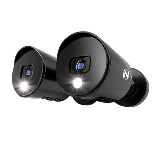 Add on wired 1080p deterrence cameras - 2 pack - black