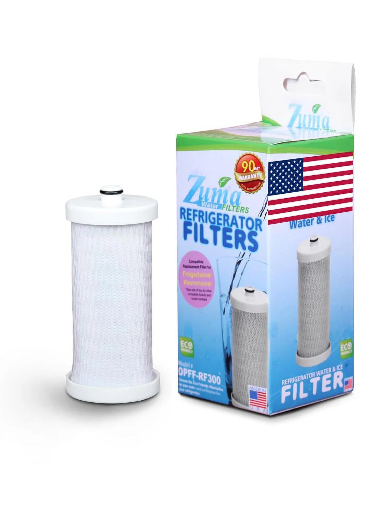 Zuma brand , water and ice filter , model # opff-rf300 , compatible with frigidaire® ngrg-2000 - 1502 - made in u.s.a.