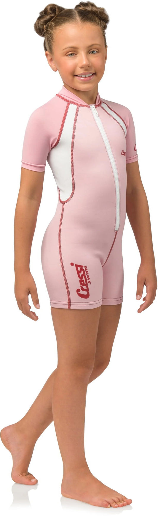 Cressi 1.5mm girls pink shorty wetsuit (pink, x-large)