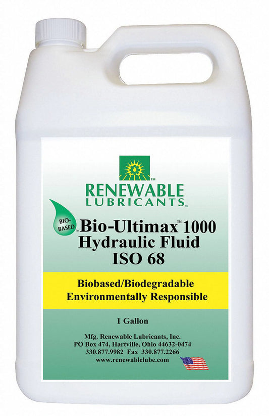 Renewable lubricants hydraulic oil,bio ultimax 1000,1 gal,68  81023