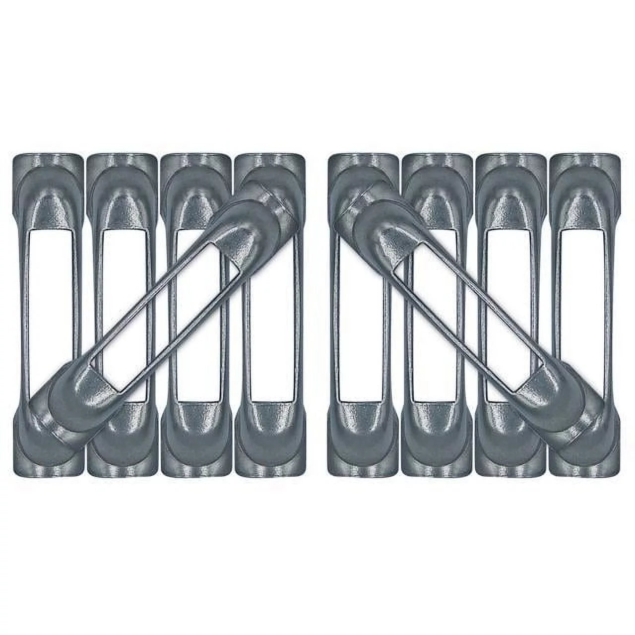 Weld-on contoured unfinished snap-loc e-track single strap anchor 10-pack (zinc rust protection), logistic tie-down for pickups, trucks, trailers