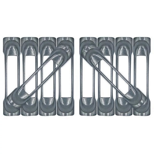 Weld-on contoured unfinished snap-loc e-track single strap anchor 10-pack (zinc rust protection), logistic tie-down for pickups, trucks, trailers