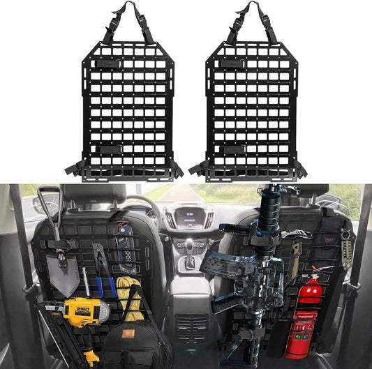 2x universal rigid molle panel for vehicles storage back seat truck tactical seat back organizer car organizer 21.3"*14.2"