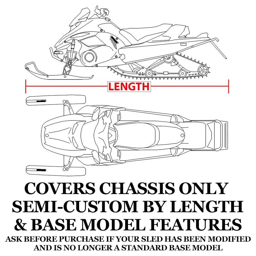 Snow cover designed to fit 2007-2009 arctic cat snowmobile model m1000 153, trailerable 600 denier snow machine sled gear