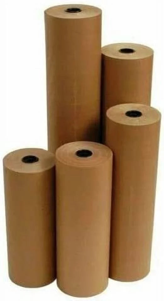 24" 40 lbs 900' brown kraft paper roll shipping wrapping cushioning void fill