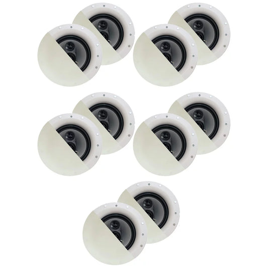 Acoustic audio csic84 frameless in ceiling 8" speaker 5 pair pack 3 way home theater speakers