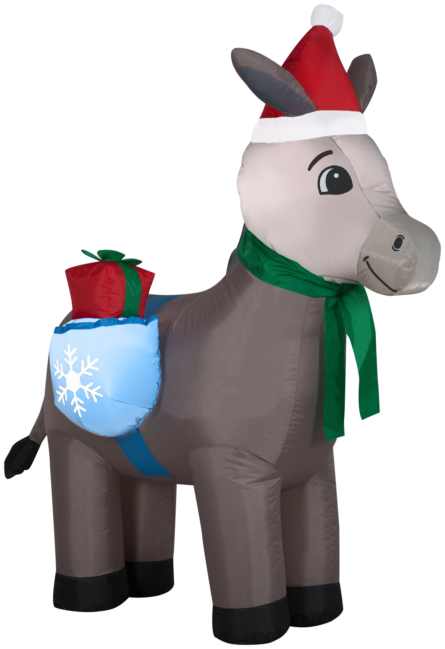 5' gemmy airblown inflatable christmas donkey w/ saddle gift bag yard decoration