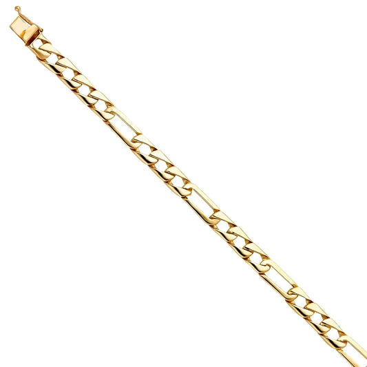 14k yellow gold figaro link bracelet - 8" | elegant 14ky gold chain bracelets for men and women | weight 11.6 | men’s jewelry for gift