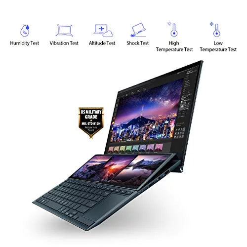 Asus zenbook duo 14 ux482 14" fhd touch display, intel evo platform, core i5-1155g7, 8gb ram, 512gb pcie ssd, screenpad plus, windows 10 home, wifi 6e, celestial blue, ux482ear-eb51t