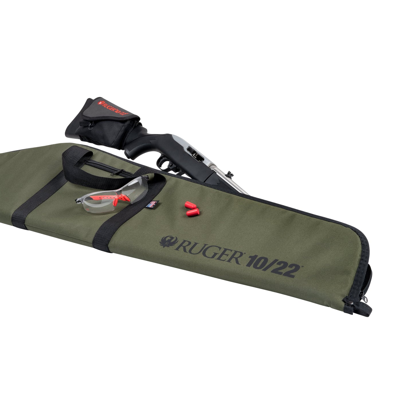 Ruger 10/22 gun case, 41 in x 10.5 in, olive