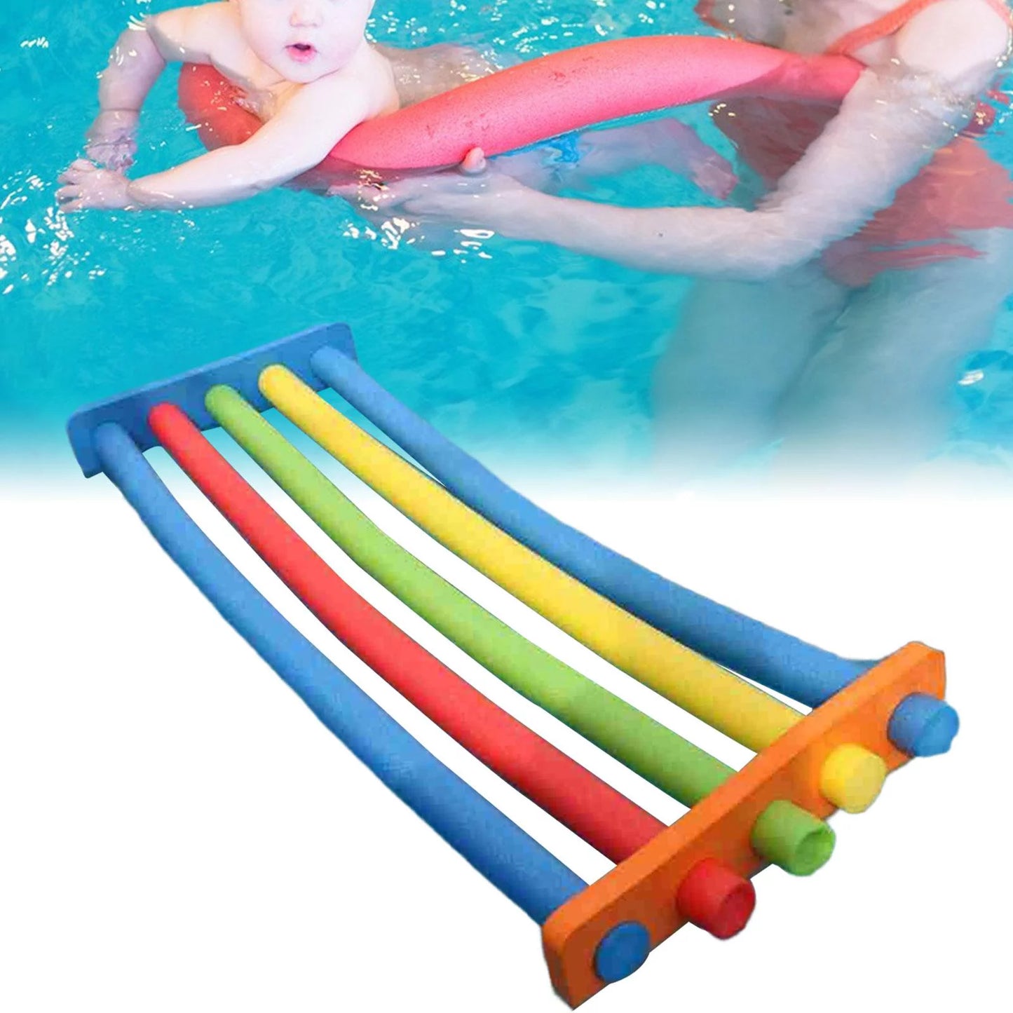 Swimming float connector swim noodles connector foam flotation fitting connection with 5 holes pool for rafts, beach, kids 52cmx3cmx12cm