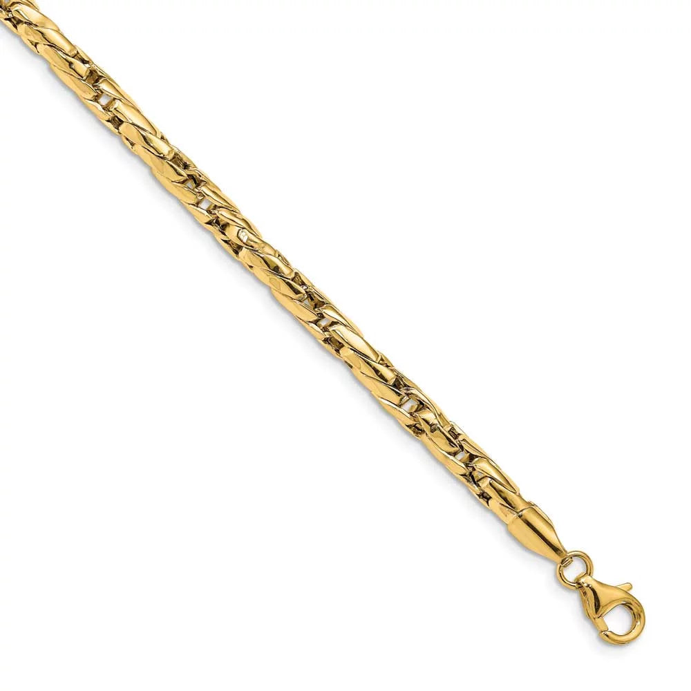 14k gold polished men's fancy link bracelet