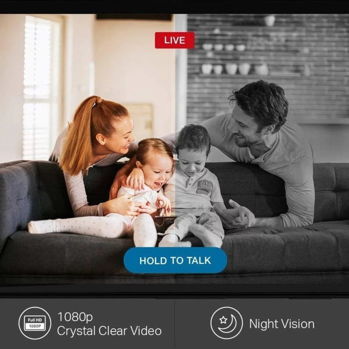 Tp-link kasa kc120, kasa indoor 1080p hd smart home security camera with night vision