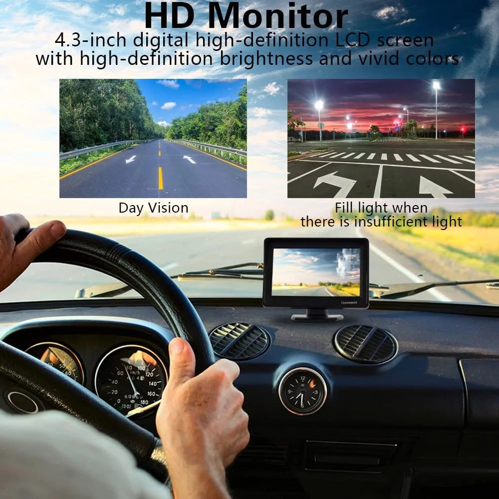 Backup camera monitor kit,car hd reverse camera for car truck pickup suv lotorasia