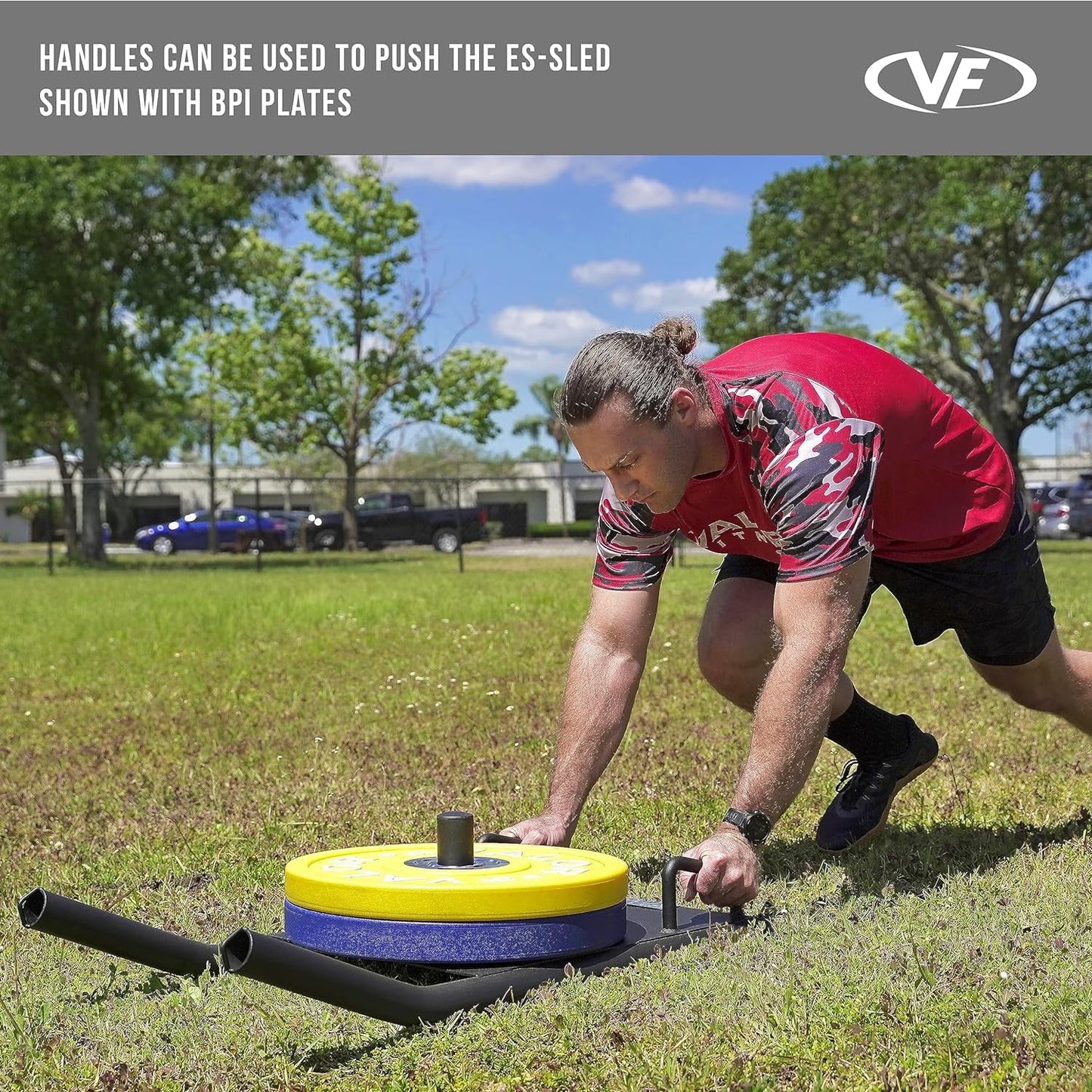 Valor fitness es-sled agility sled with harness & straps (push, pull, and drag sled)