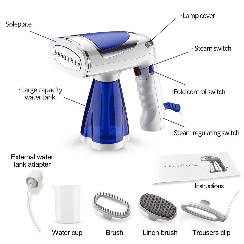 Steamer for clothes, 30s heat up handheld clothes steamer, portable garment steamer fabric wrinkles remover, travel steamer for clothes, curtains and toys