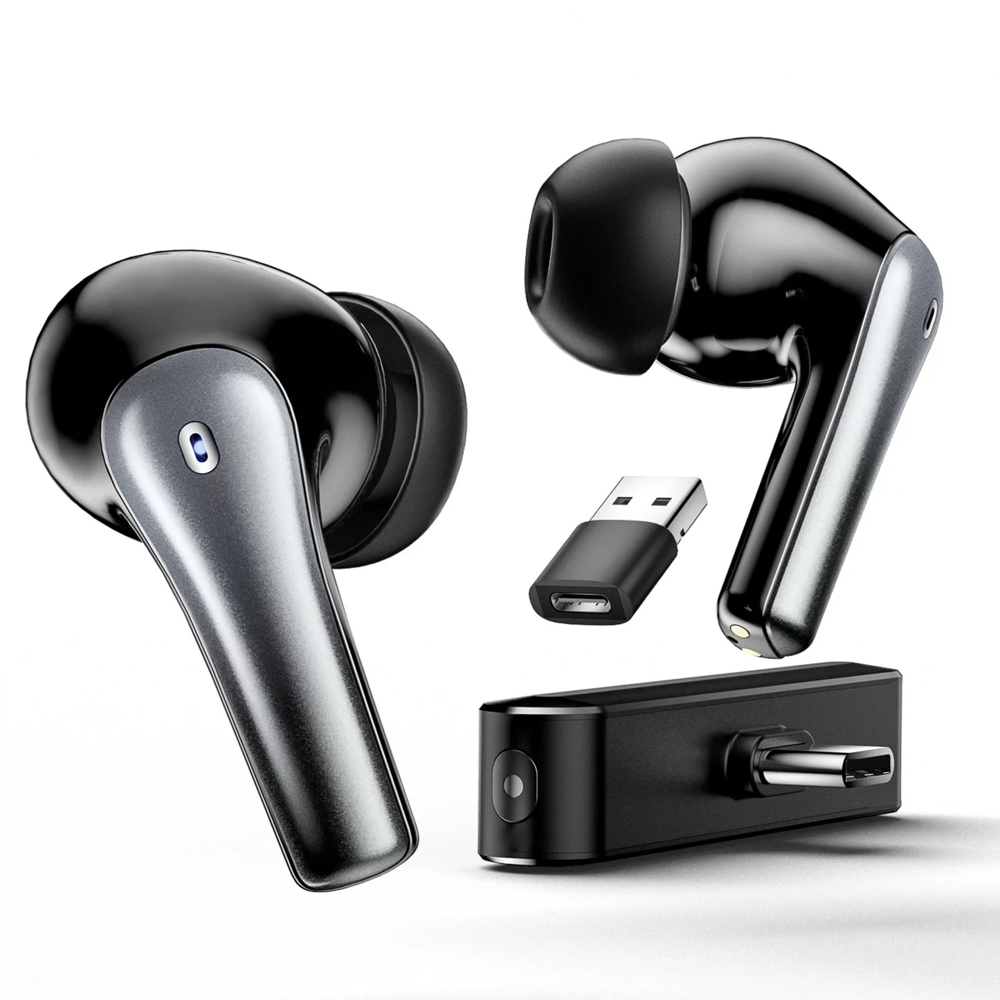 3-in-1 true wireless earbuds w/mic touch control vr gaming headset, hi-fi stereo bluetooth 5.2 headphones with charging case for ps4 ps5 nintendo switch,ultra-low latency,42h playback,waterproof